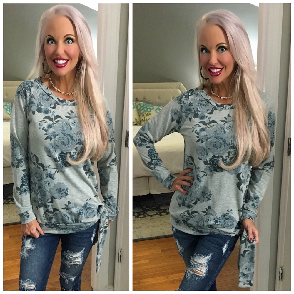 ❤️LAST 1! French Terry Side Tie Top! - Picture 5 of 6